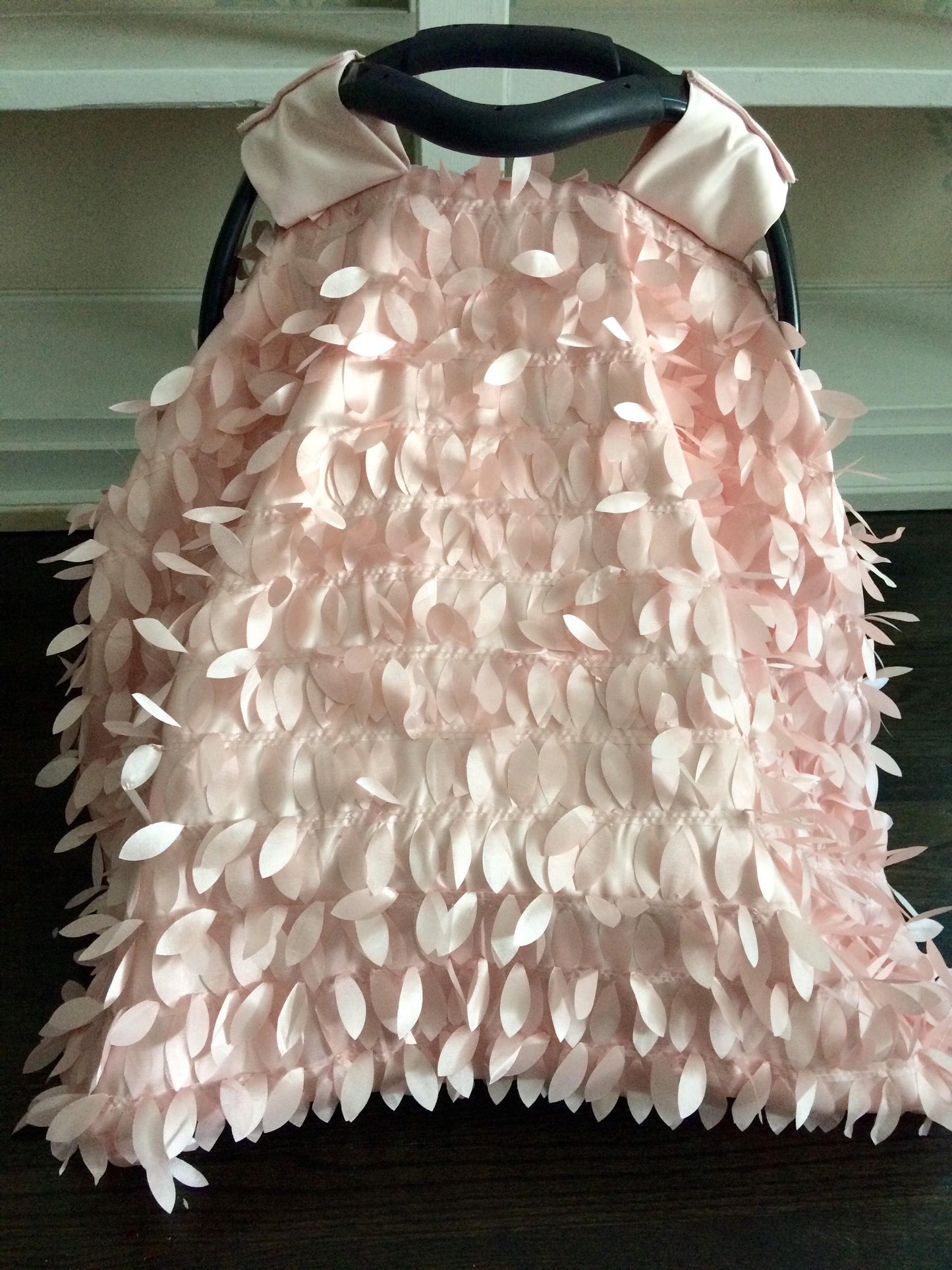 Baby carseat canopy Blush with blush underlay