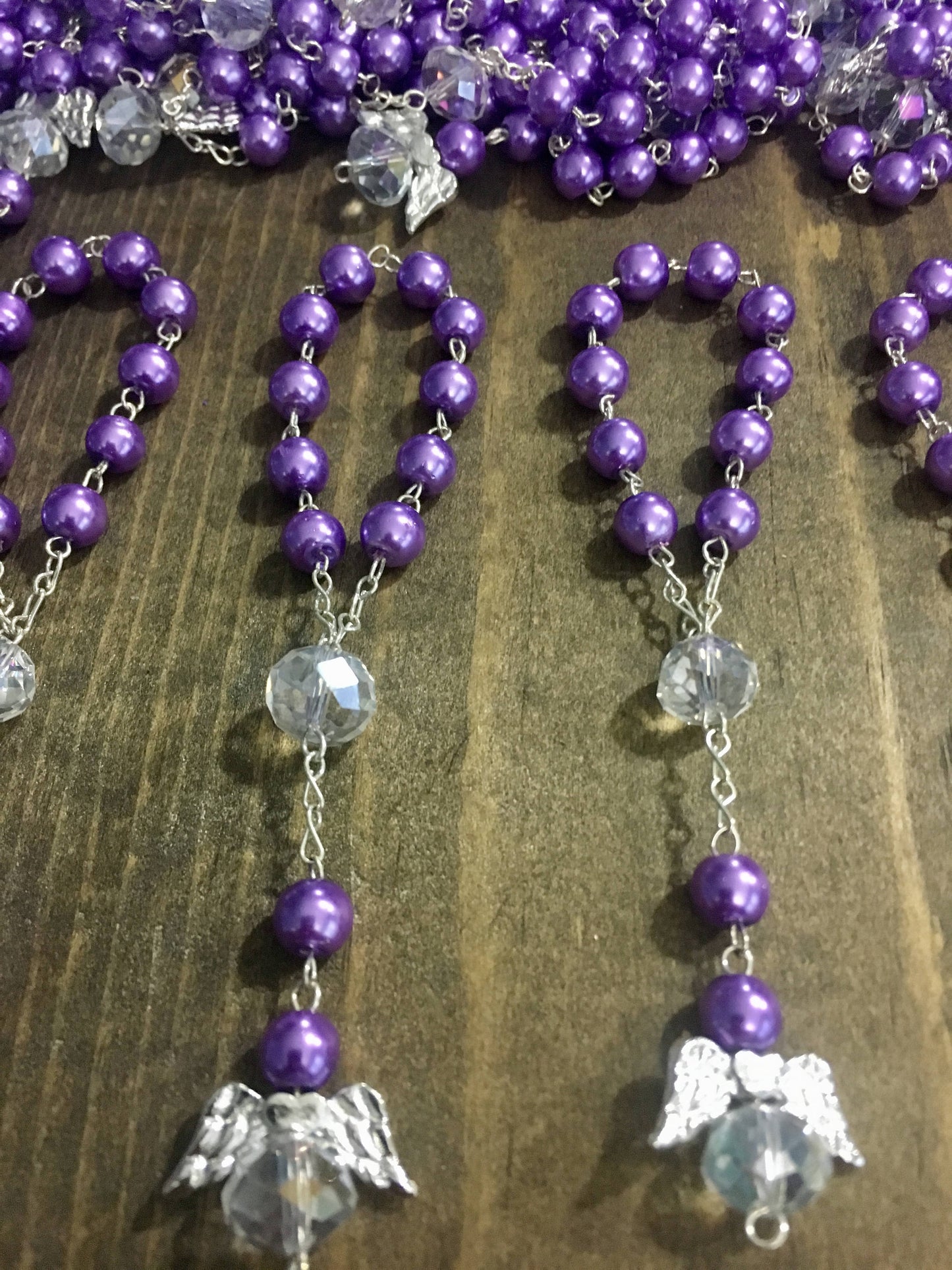 baptism favor, Rosary beads, 25 pcs Angel GLASS Pearl/First communion favors Recuerditos Bautizo 25pz/Mini Pearl Rosary Baptism Favors