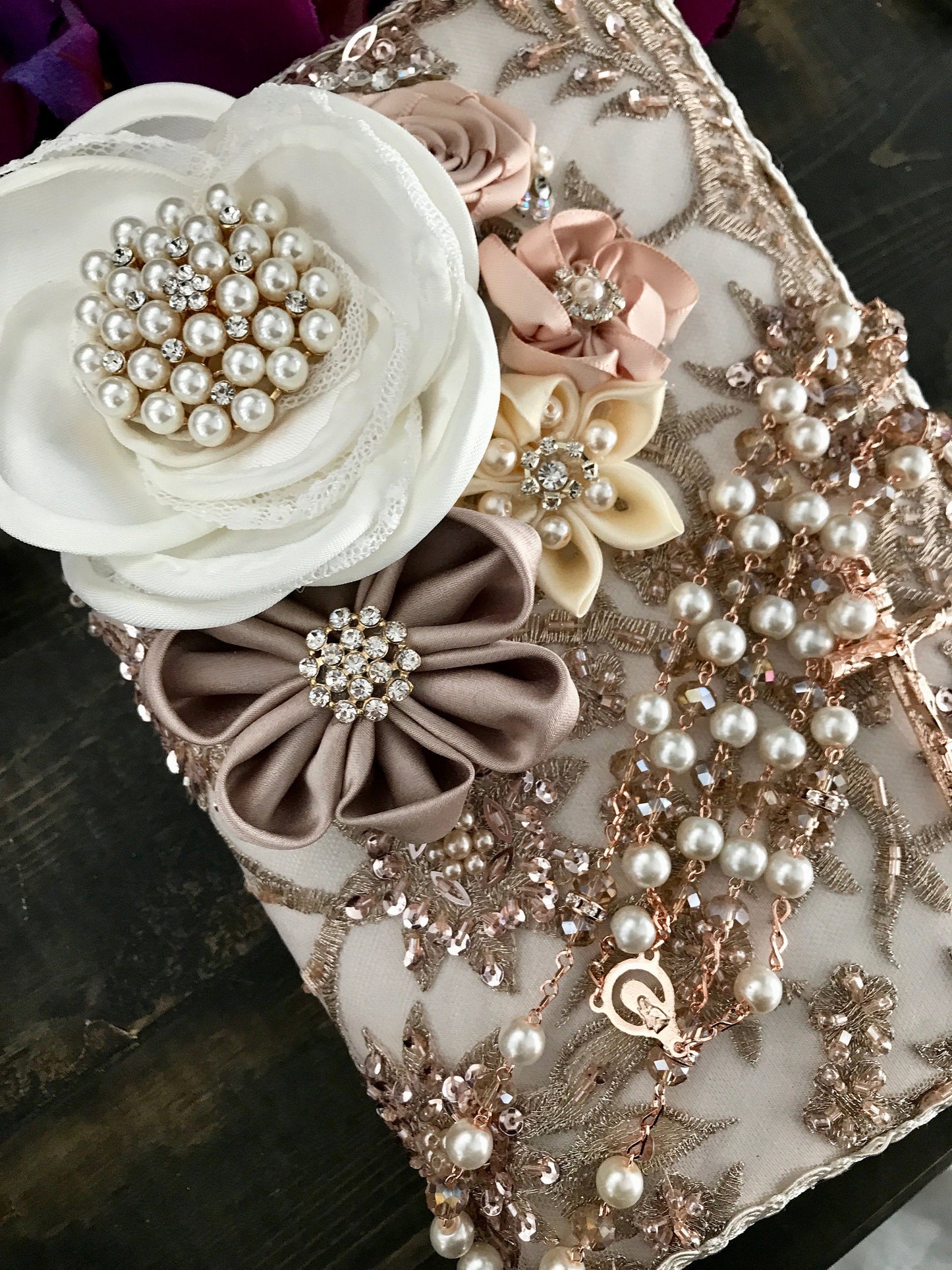 Ivory Rose gold Wedding Bible/Biblia boda/quinceanera/cotillion, wedding book, wedding couple gift, rose gold wedding