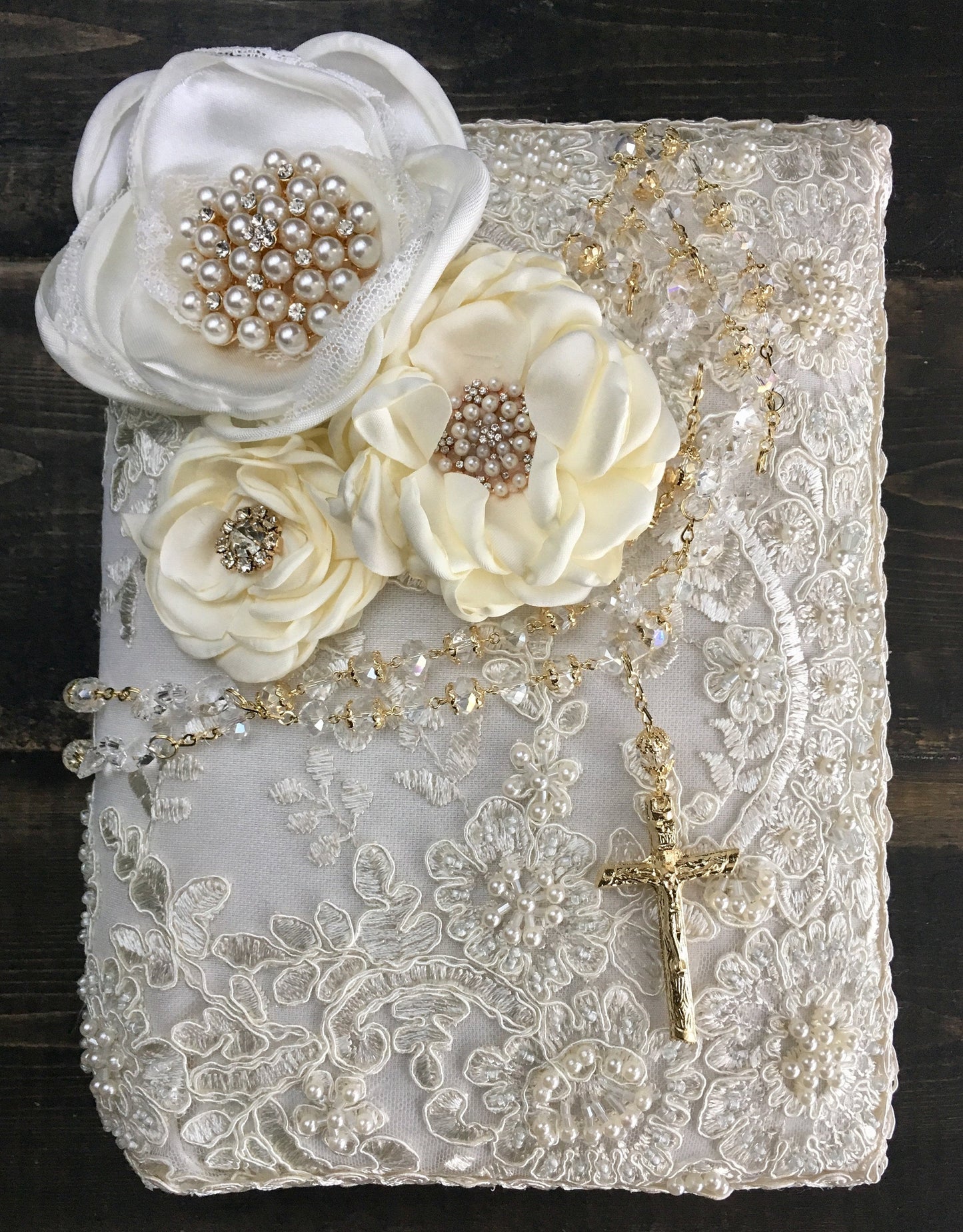Lace Wedding bible and Rosary/Bible Rosary Set/Libro y Rosario/catholic bible