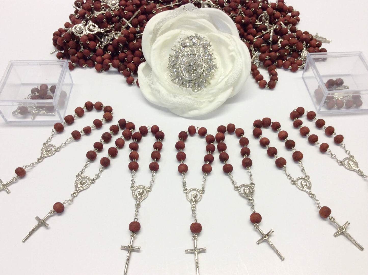 45pcs Rose SCENT mini rosaries favors Wedding/baptism Favor/Communion favors/Recuerditos/Communion/Bautizo, Confirmacion, Boda
