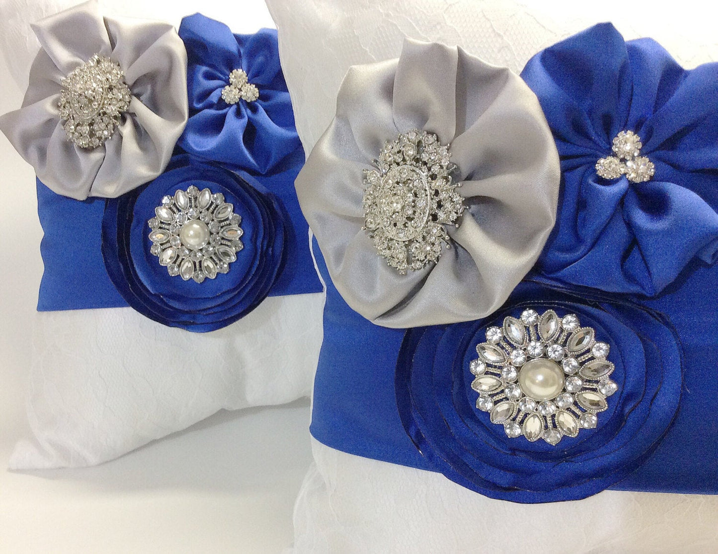 wedding ceremony/Set of 2 kneeling pillows lace wedding ring pillow/ ring bearers pillow/ wedding pillow