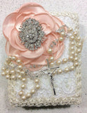 SALE!!! Lace Wedding bible and Rosary, Bible Rosary Set, Libro y Rosario, catholic bible