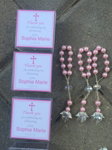 Baptism favor/ 18pcs favors baptism acrylic Box Rosaries/ Favor Box/Rosario/Communion/boda/Confirmation, baptism favors