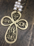 Baptism Favor /40 pcs keychain cross wood charm/Wedding favors/Baptism Favors/Communion favors/Recuerditos