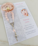 Thank you favor/ 25 pcs Baptism Rosary Favor Cards/Christening Rosary Favor Cards/ Thank you Rosary cards crystal rosary