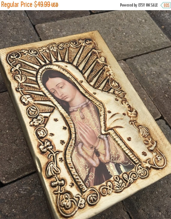 Wedding Gift bible Virgen de Guadalupe Wedding bible/Baptism Bible/Communion Bible/3D Virgen Raised repujado