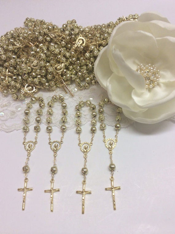 85 pcs Pearl Mini Rosaries/Baptism/Wedding/First communion favors Recuerditos Bautizo 85pz/Mini Pearl Rosary Baptism Favors 85 pcs