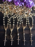 25 pcs Mini Rosary Baptism Favors/Decade Rosaries/Communion Favors/Baptism Favors/Wedding Favors/Pearl, Rose Gold, Silver, Gold
