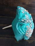 Wedding brooch bouquet/royal blue wedding/Quinceanera bouquet/XV Anos brooch bouquet/blue wedding