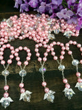 40 pcs Glass Pearl Mini Rosaries, First communion favors Recuerditos Bautizo 40pz/ Mini Pearl Rosary Baptism Favors 40 pcs
