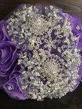 12" Purple Silver Wedding brooch bouquet/lilac silver brooch bouquet wedding/Quinceanera bouquet/XV Anos brooch bouquet/wedding bouquet