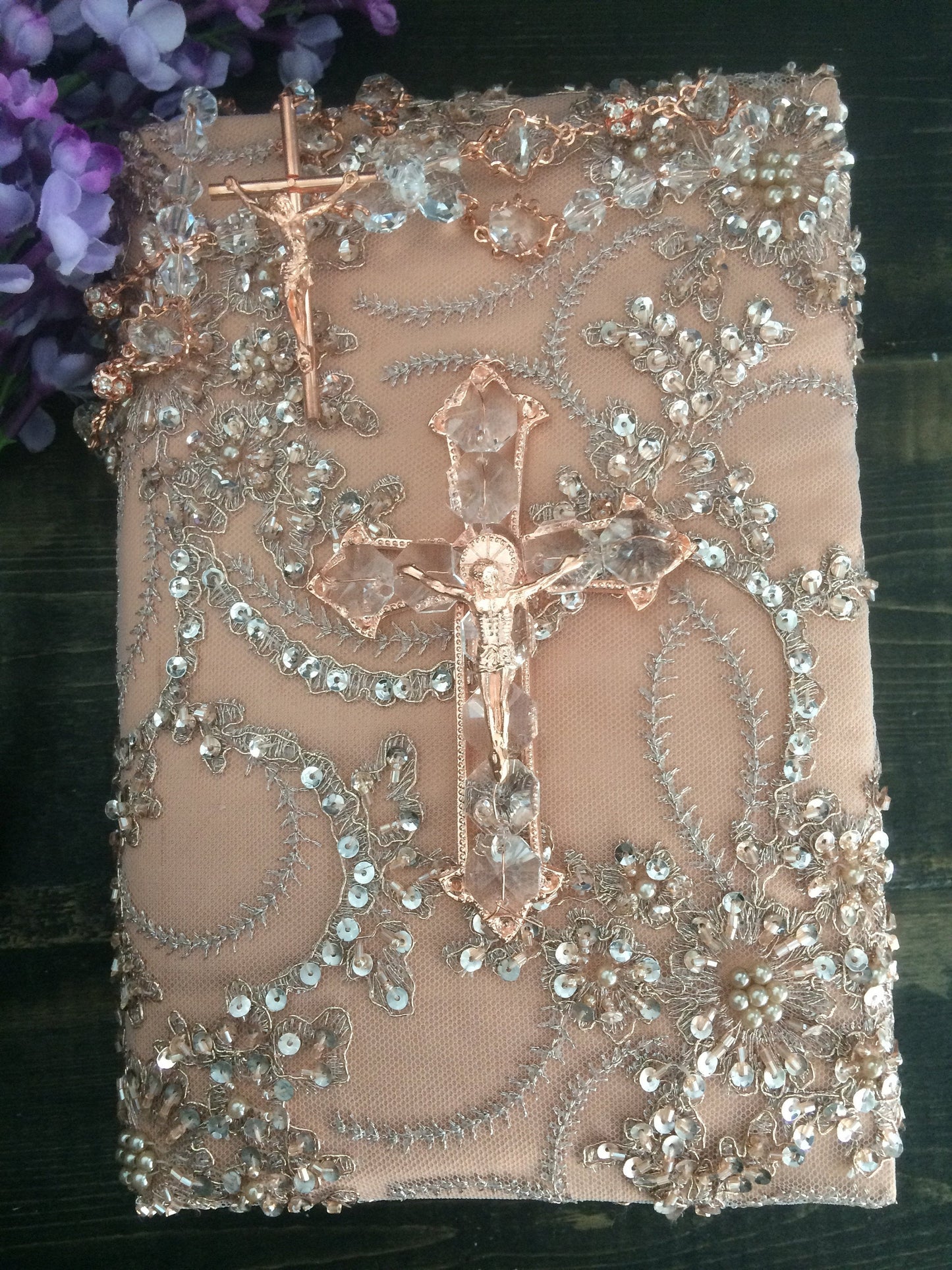 wedding ceremony/Rose gold bible Wedding Bible/catholic bible/Biblia boda/rose gold wedding/catholic wedding bible, biblia con rosario