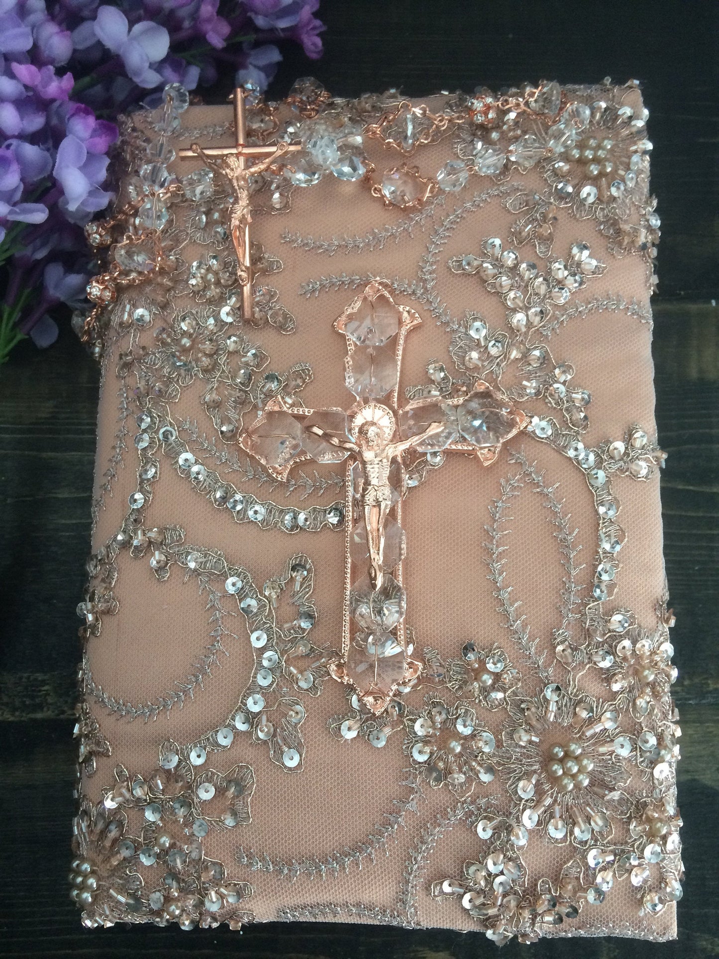 wedding ceremony/Rose gold bible Wedding Bible/catholic bible/Biblia boda/rose gold wedding/catholic wedding bible, biblia con rosario