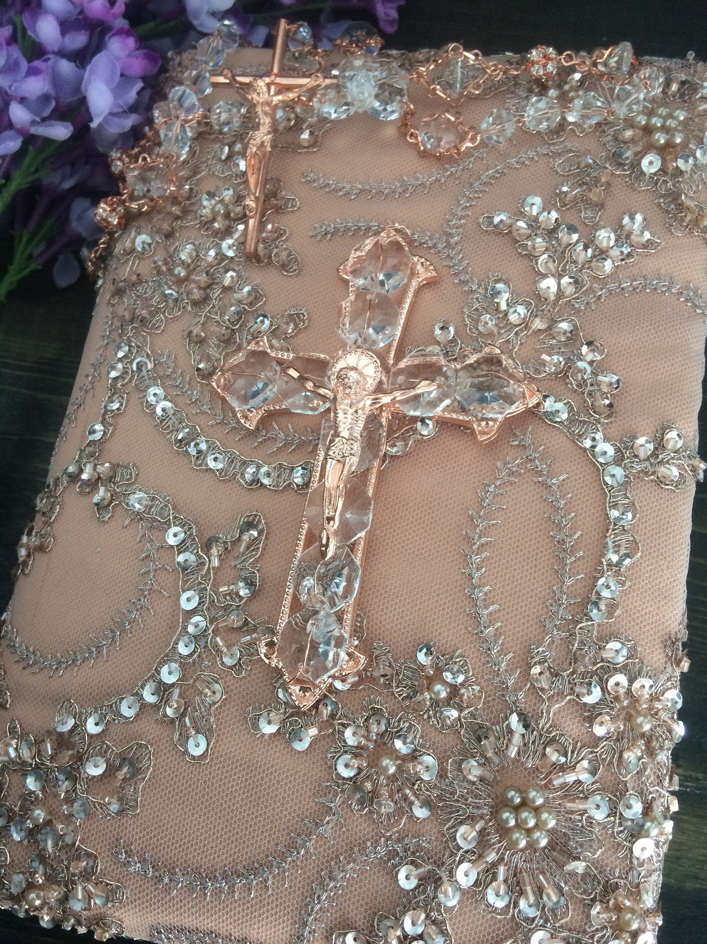 wedding ceremony/Rose gold bible Wedding Bible/catholic bible/Biblia boda/rose gold wedding/catholic wedding bible, biblia con rosario