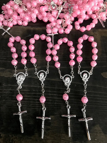 25 pcs Pearl Decade Rosaries/Mini Rosaries/First communion favors Recuerditos Bautizo 25pz/Mini Pearl Rosary Baptism Favors 25 pcs