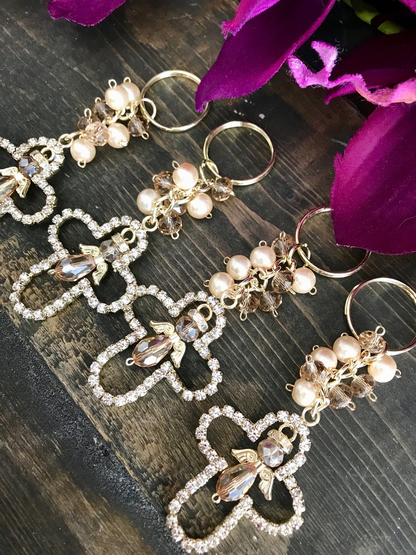 Baptism Favor /48 pcs keychain Cross charm/Wedding favors/Baptism Favors/Communion favors/Recuerditos