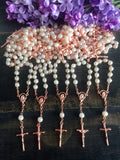 55 pcs Pearl Rosaries/Mini Rosaries/Decade Rosaries/First communion favors Recuerditos Bautizo/ Mini Pearl Rosary Baptism Favors