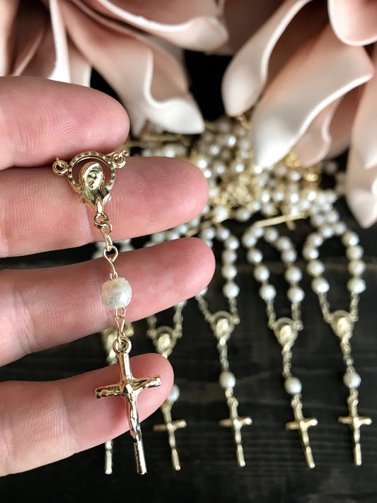 Baptism favors 40 pieces Rosary, Baptism crucifixes rosaries, baptism favors, mini rosaries, communion favors