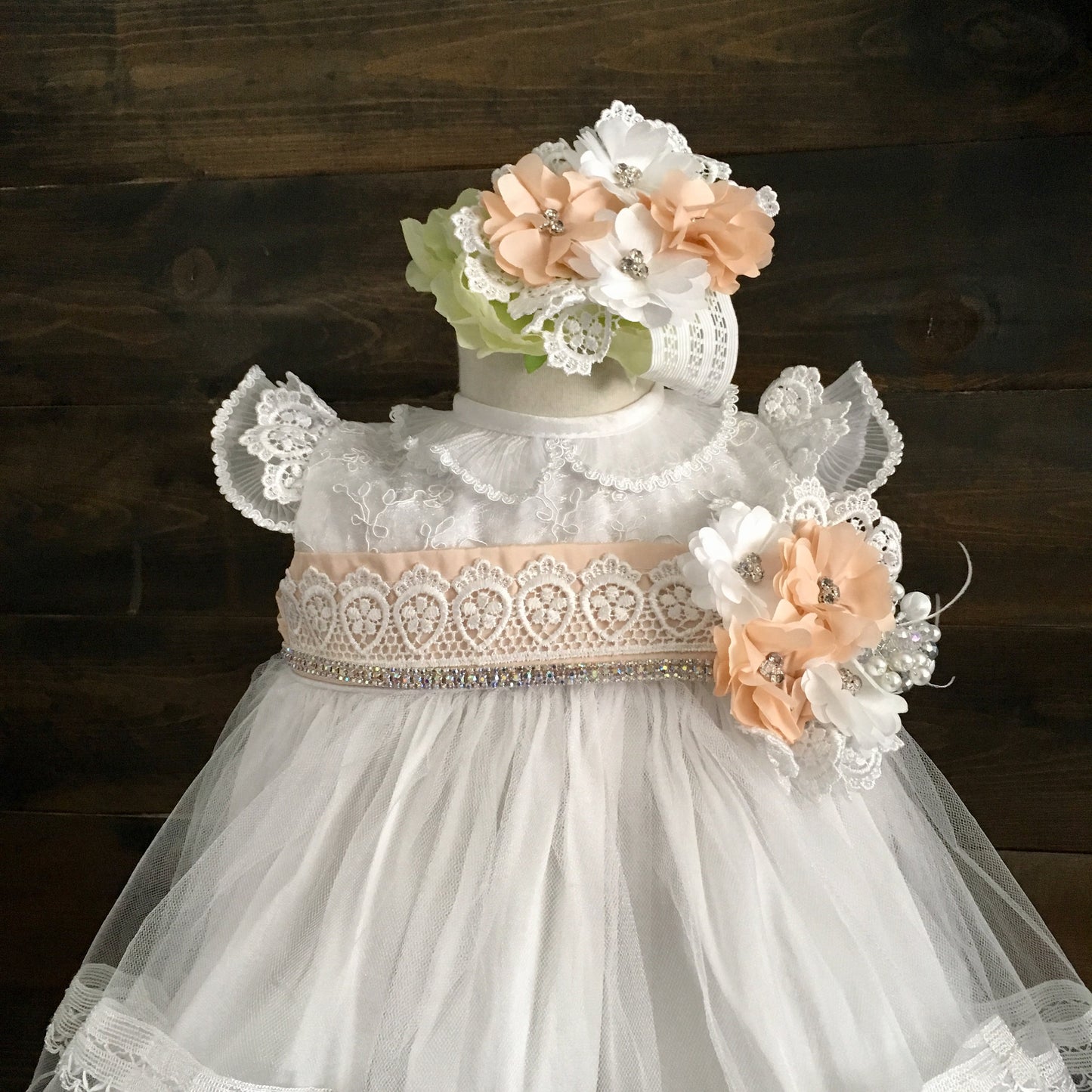 Mandi Baptism Gown, Christening gown, Blessing Gown, Heirloom Gowns, Ropon de Bautizo, Ropon de Nina