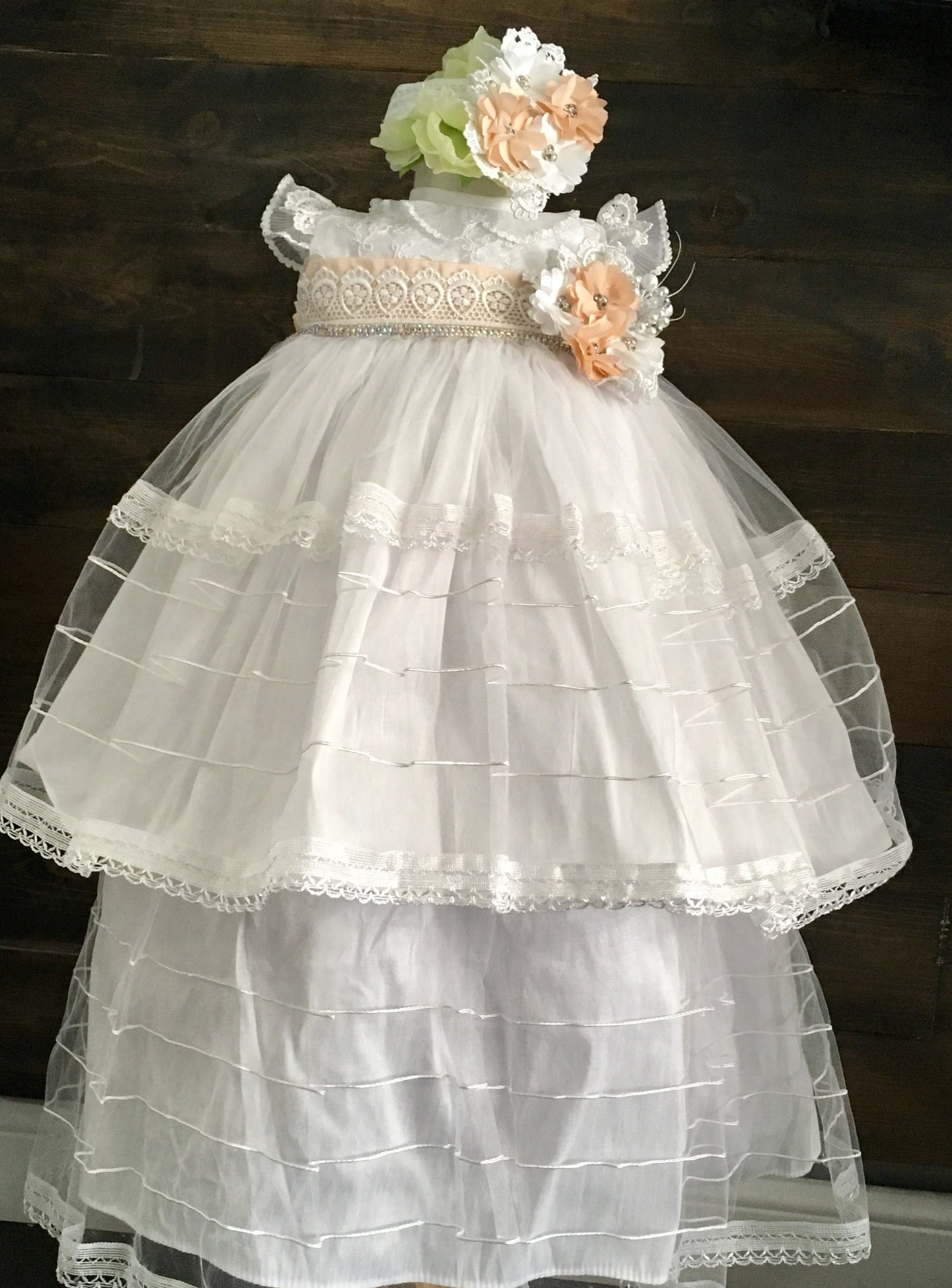 Mandi Baptism Gown, Christening gown, Blessing Gown, Heirloom Gowns, Ropon de Bautizo, Ropon de Nina