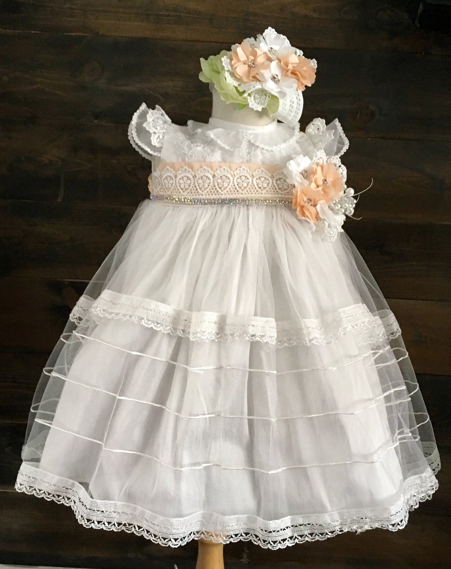Mandi Baptism Gown, Christening gown, Blessing Gown, Heirloom Gowns, Ropon de Bautizo, Ropon de Nina