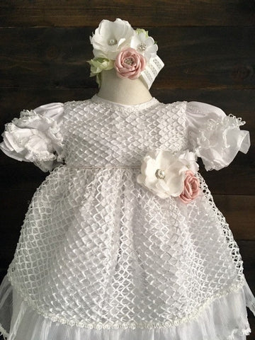 Daisy Baptism dress girl, Christening gown, Blessing Gown, Heirloom Gowns, Ropon de Bautizo, Ropon de Nina, Bautizo, baby blessing dress