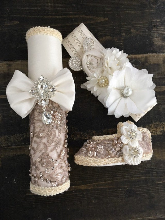 christening baptism candle, Baptism candle set/Baptism candle/vela para bautizo