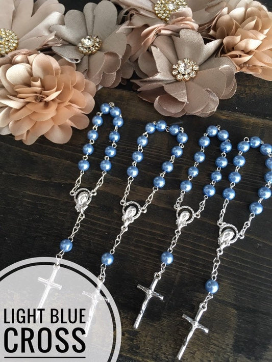 35 pcs Glass Pearl Rosaries/Mini Rosaries/baby shower/First communion favors Recuerditos Bautizo/ Mini Rosary Baptism Favors 35 pcs