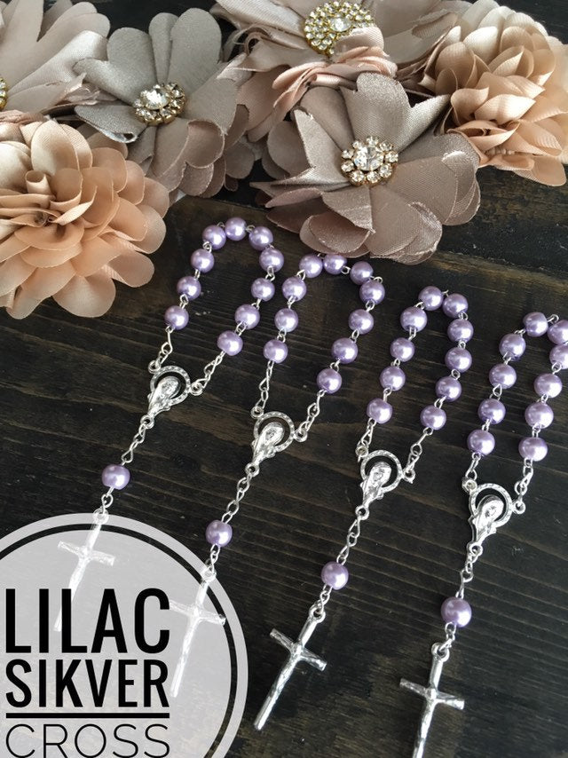 35 pcs Glass Pearl Rosaries/Mini Rosaries/baby shower/First communion favors Recuerditos Bautizo/ Mini Rosary Baptism Favors 35 pcs