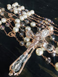 Lasso, Wedding, Rose Gold Pearls and Crystals Rose gold catholic, lasso, lazo, laso, crystals 3D, rose gold lasso, Crystals and Pearls, Boda