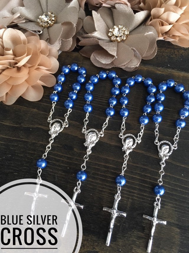 35 pcs Glass Pearl Rosaries/Mini Rosaries/baby shower/First communion favors Recuerditos Bautizo/ Mini Rosary Baptism Favors 35 pcs