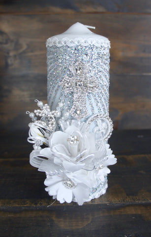 Quinceanera / wedding Bible and Candle, Biblia boda, quinceanera, cotillion, sweet sixteen, blue wedding, Baby blue quinceanera