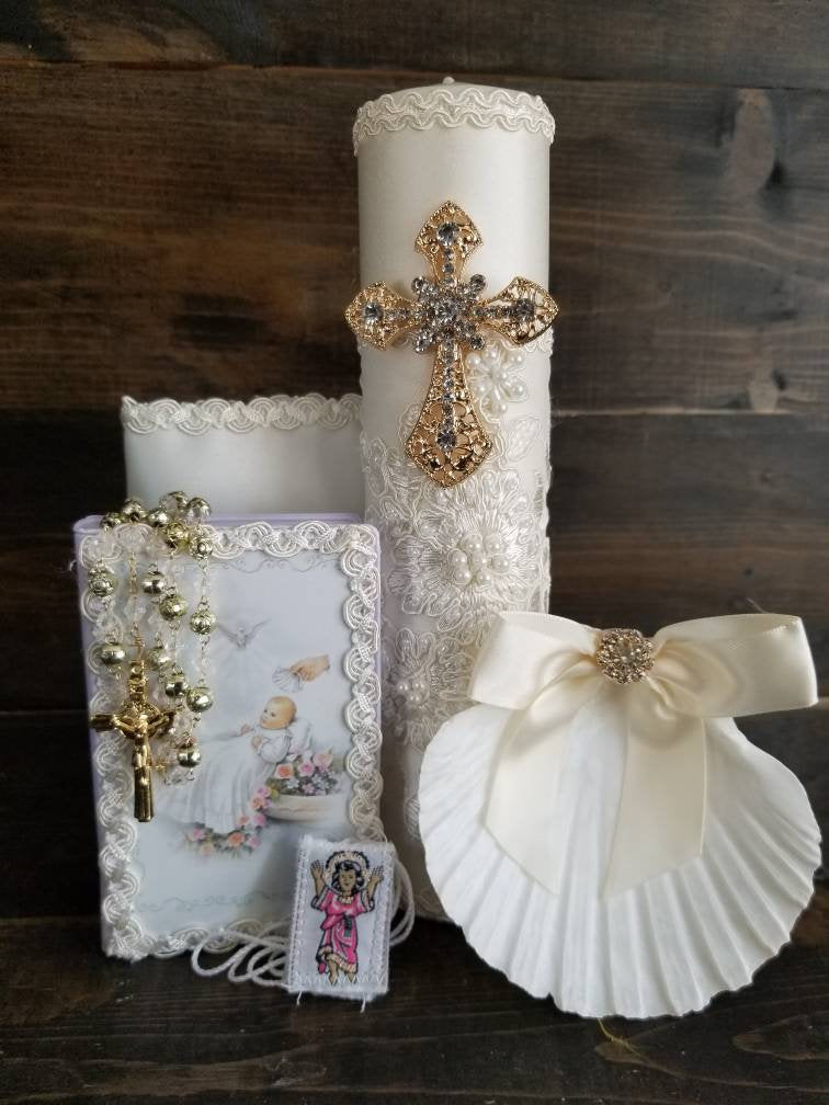 Baptism candle recuerdos /Baptism candle/vela para bautizo/religious candle/sacrament candle/white candle, boy candle, girl candle, baptism