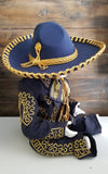 Navy Gold Baby Mariachi Boy, Traje Charro Azul