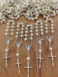 45 pcs Pearl Decade Rosary/Baptism favors/Mini Rosaries/Recuerditos Bautizo/ Mini Pearl Rosary Baptism Favors