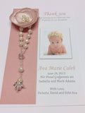Thank you favor/ 45 pcs Christening Rosary Favor Cards/ Thank you Rosary cards