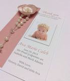 Thank you favor/ 55 pcs Baptism Rosary Favor Cards/Christening Rosary Favor Cards/ Thank you Rosary cards