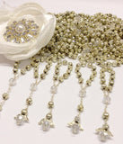 125 pcs Angel Pearl Decade mini Rosaries, Wedding, Baptism Favors, First communion favors Recuerditos Bautizo 125pz/ Mini Pearl Rosary