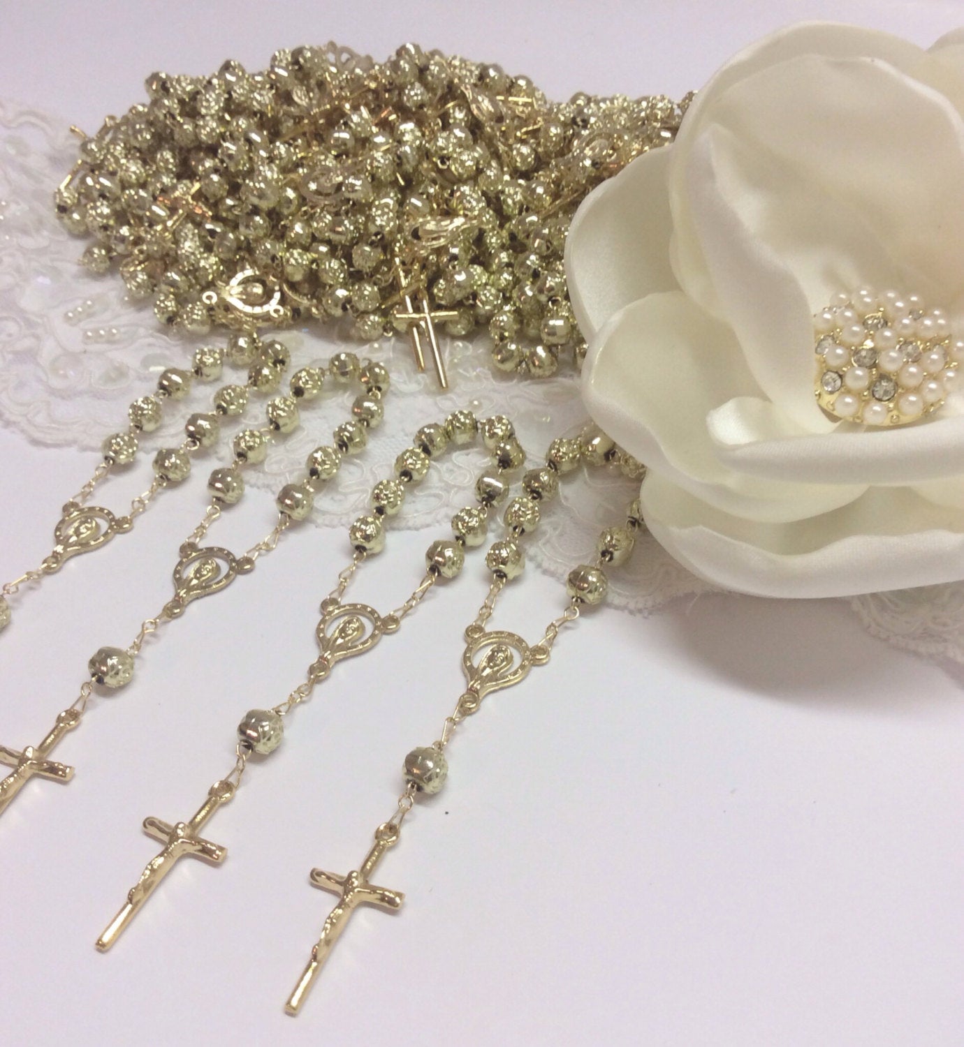 75 pcs First communion favors Recuerditos Bautizo / Mini Rosary Baptism Favors