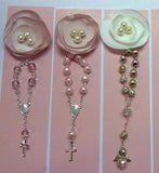 40 pcs Baptism Rosary Favor Cards/ Christening Rosary Favor Cards / Thank you Rosary cards