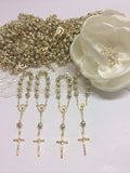 catholic rosary 45 pcs Pearl Decade rosaries/First communion favors/Mini Rosaries/Recuerditos Bautizo/ Mini Pearl Rosary Baptism Favors