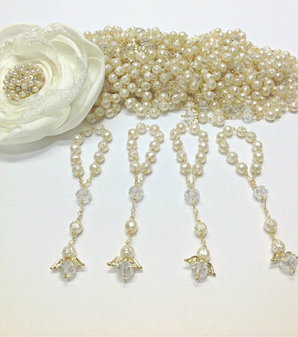 baptism favor, Rosary beads, 36 Angel Rosary Favors/Recuerditos de Angel/Pearl Favors