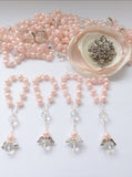 rosary beads, 45 pcs Angel mini rosaries/Decade Rosaries, First communion favors Recuerditos Bautizo 45pz/Mini Pearl Rosary Baptism Favors