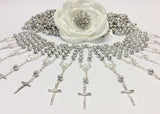 70 pcs Rosaries/Mini Rosaries/Decade Rosaries/Pearl First communion favors Recuerditos Bautizo/Mini Pearl Rosary Baptism Favors 70 pcs