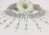 25 pcs Pearl Mini Rosaries, First communion favors Recuerditos Bautizo 25pz/ Mini Pearl Rosary Baptism Favors, Decade Rosaries