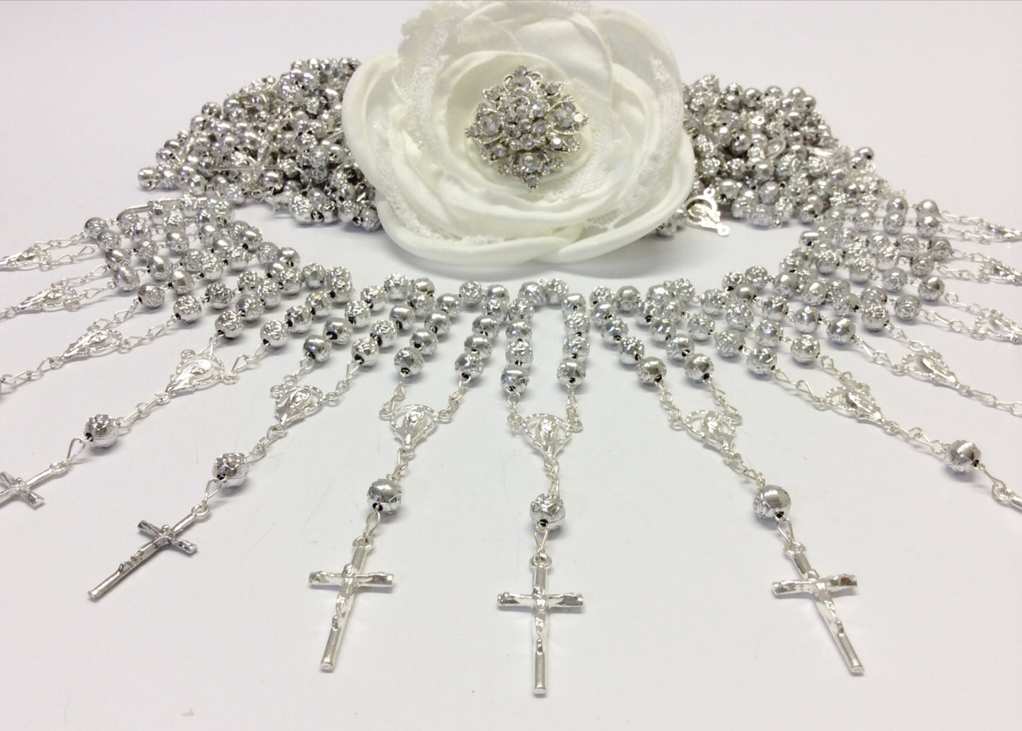 70 pcs Pearl First communion favors Recuerditos Bautizo 70/ Mini Pearl Rosary Baptism Favors 70 pcs