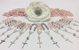 60 pcs Pearl Rosaries, First communion favors Recuerditos Bautizo 60pz/ Mini Pearl Rosary Baptism Favors 60 pcs