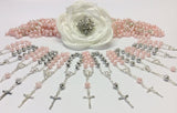 25 pcs Pearl Decade Rosaries/Mini Rosaries/Baptism/First communion favors Recuerditos Bautizo 25pz/Mini Pearl Rosary Baptism Favors