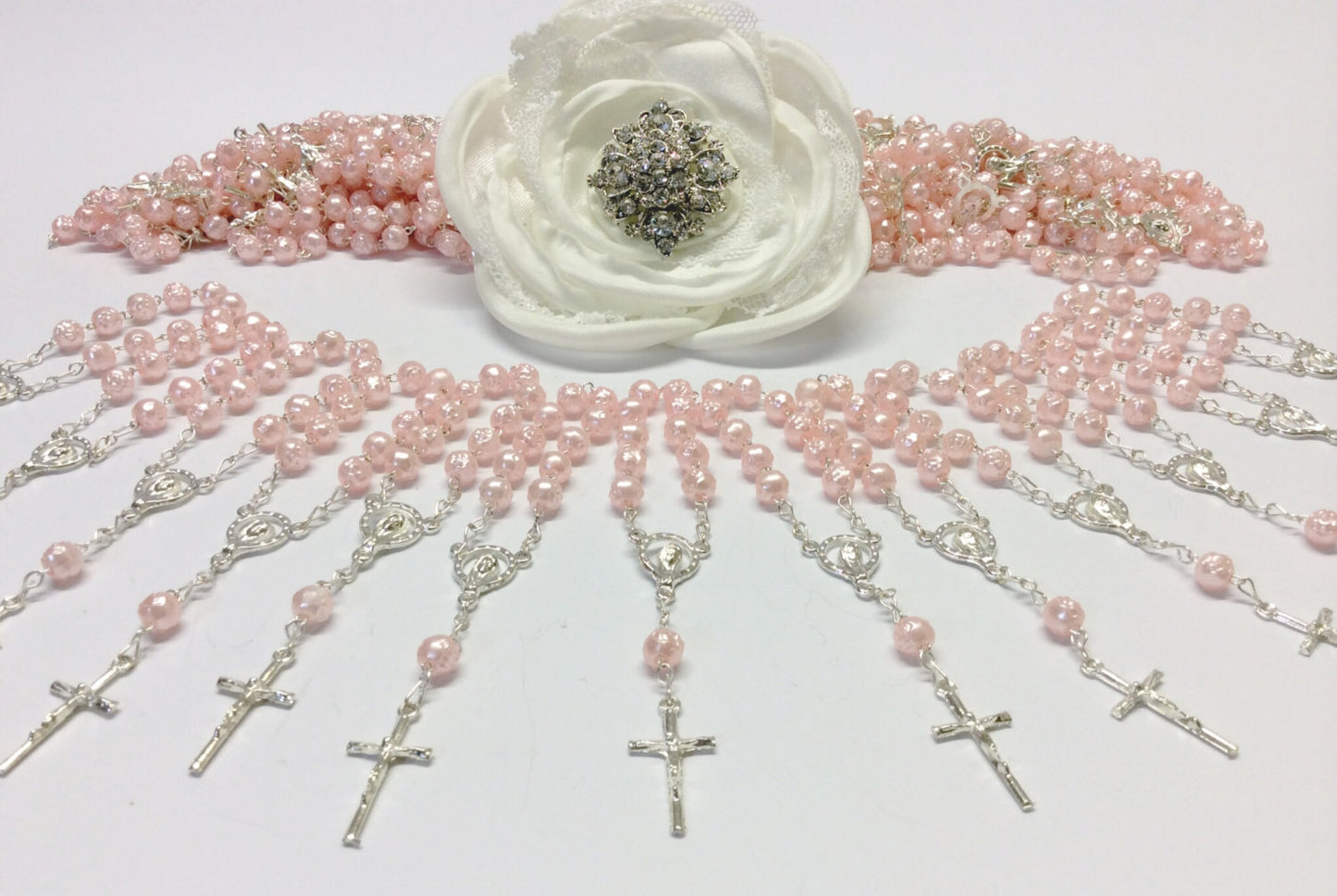 70 pcs Pearl First communion favors Recuerditos Bautizo 70/ Mini Pearl Rosary Baptism Favors 70 pcs